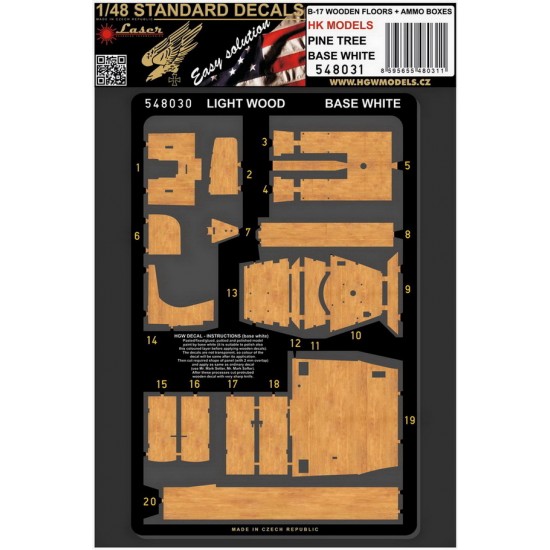 1/48 Boeing B-17 Wooden Floors & Ammo Boxes #Pine Tree Decals for HK Models