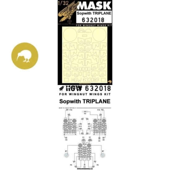 1/32 Sopwith Triplane Paint Masks for Wingnut Wings kit