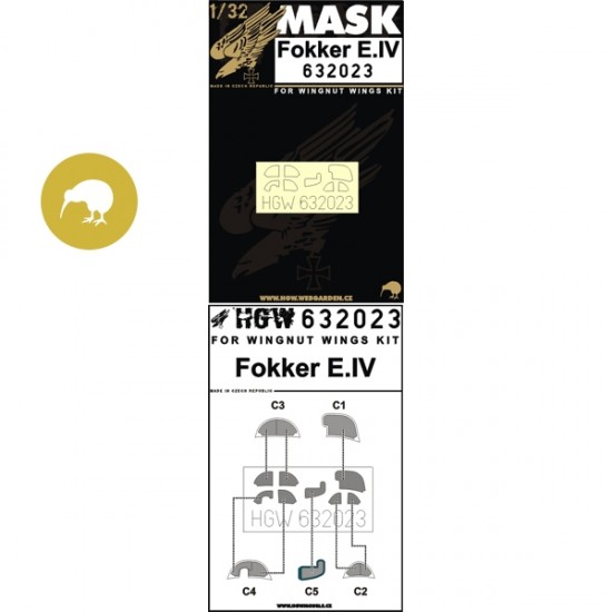 1/32 Fokker E.IV Masks for Wingnut Wings kit