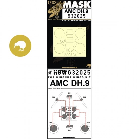 1/32 AMC DH.9 Masks for Wingnut Wings kit