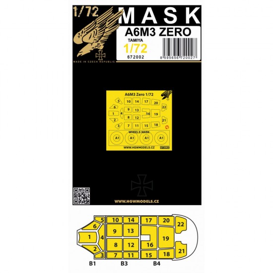 1/72 A6M3 Zero Masking for Tamiya kits