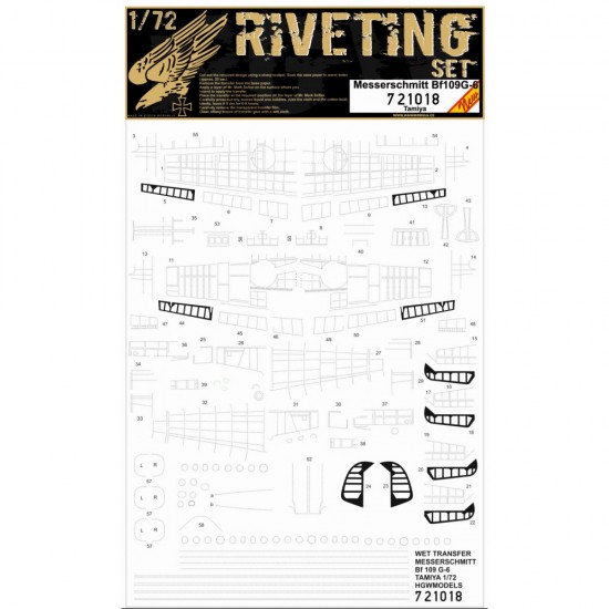 1/72 Messerschmitt Bf109G-6 Riveting Set for Tamiya kits