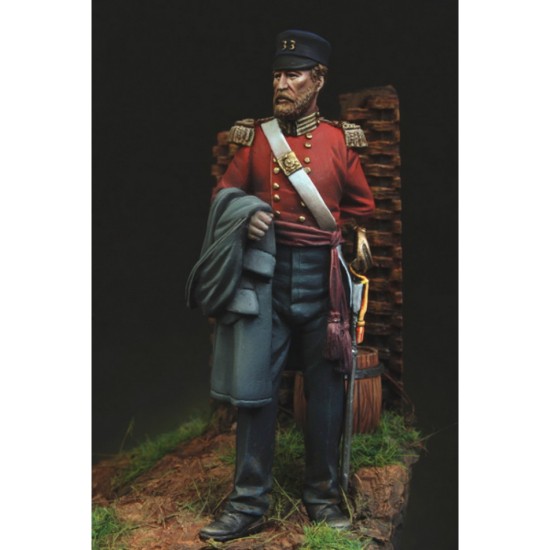 54mm Scale Sergeant, 33 reg of foot Officer, Crimea 1854 (metal figure)