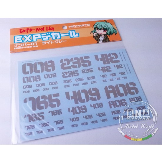 EXP Decal Number 01 Light Grey 