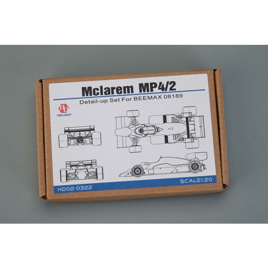 1/20 McLaren MP4/2 1984 British GP Ver. Detail Set for Beemax 08189 (Resin+PE+Metal Parts)