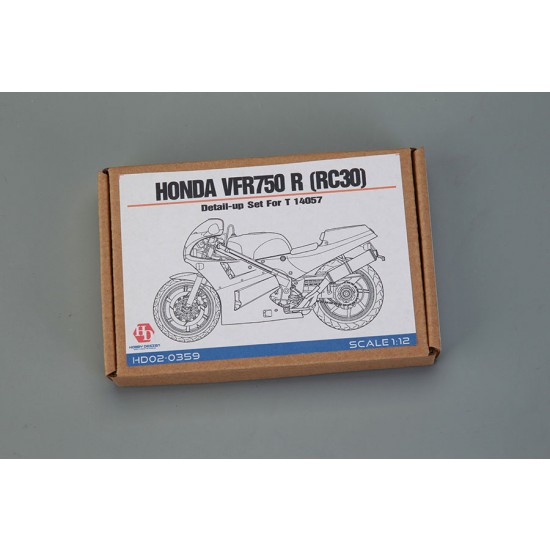 1/12 Honda VFR750 R (RC30) Detail Set for Tamiya kit #14057 (PE, Metal parts, Resin & decal)