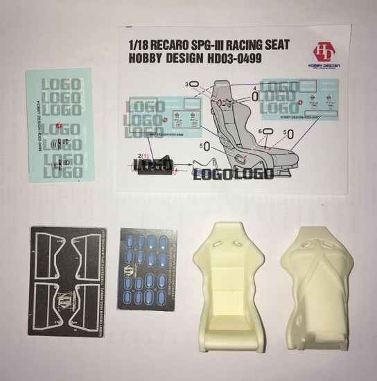 1/18 Recaro SPG-III Racing Seats (Resin+PE+Decals)