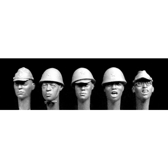 1/35 5x Different Japanese Heads
