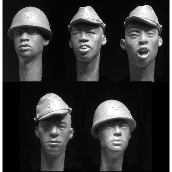 1/35 5x Heads for WWII Imperial Japanese Army & Navy