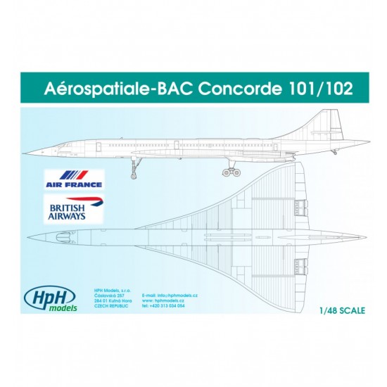 1/48 Aerospatiale Concorde Decals Air France and British Airways