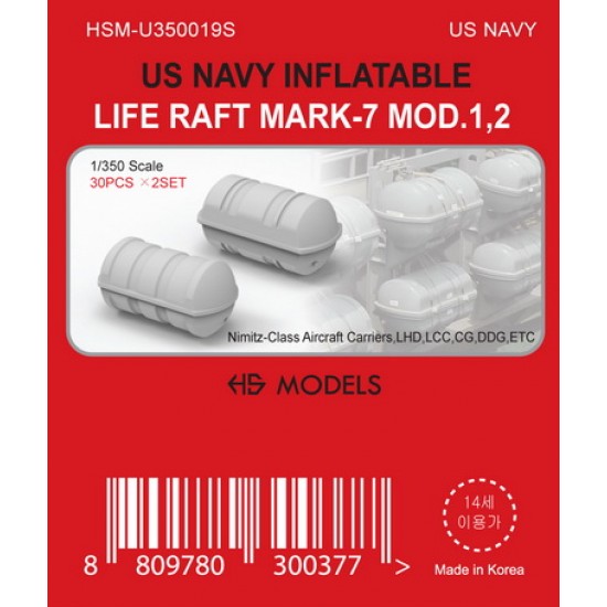 1/350 US Navy Inflatable Life Raft Mk.7 Mod.1,2