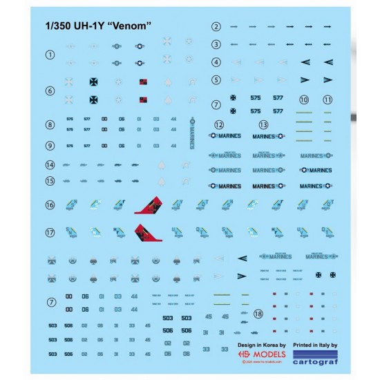 1/350 UH-1Y VENOM Decal for HS Models