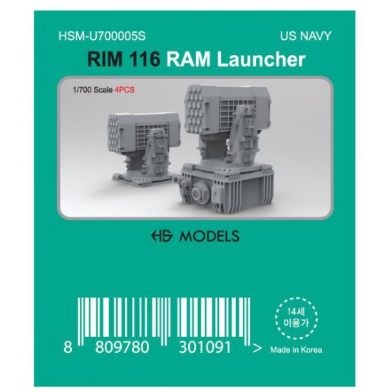 1/700 US Navy RIM-116 RAM Launcher (4pcs)