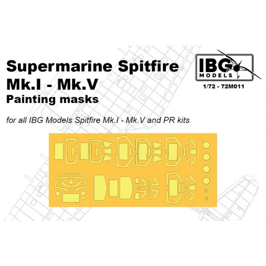 1/72 Spitfire Mk.I - Mk.V Painting Masks for IBG kit