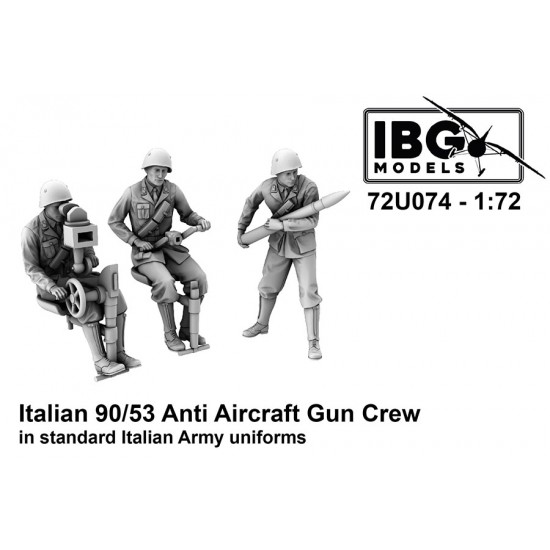 1/72 Italian 90/53 Anti Aircraft Gun Crew in Standard Uniforms