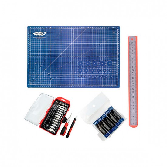 Self Healing Mat Cutting Kit: Mat, Knife, Ruler Set 1 IckySticky 13003