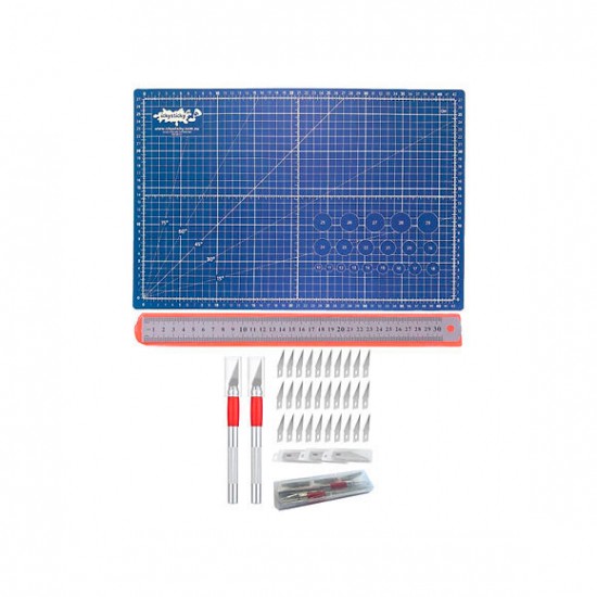 Self Healing Mat Cutting Kit: Mat, Knife, Ruler Set 2 IckySticky 13005