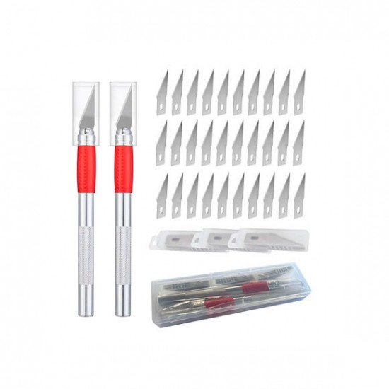 Hobby Knife Set (2x #2 handles, 30x #2 blades)