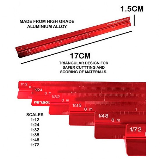 1 35 Scale Conversion Ruler Model Scale Ruler for 1/12, 1/24, 1/32, 1/35, 1/48, 1/72 (Length 17cm ...