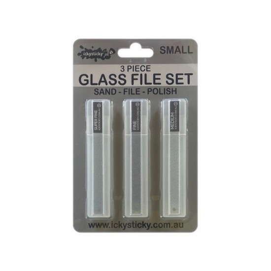 3 Piece Glass File Set Small - Super Fine, Fine, Medium