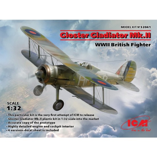 1/32 WWII British Fighter Gloster Gladiator Mk.II