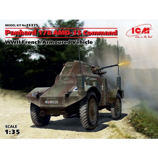 1/35 WWII French Armoured Vehicle Panhard 178 AMD-35 Command