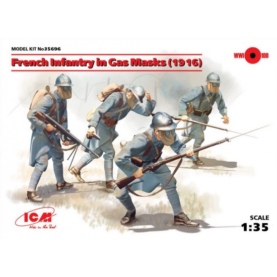 1/35 French Infantry in Gas Masks 1916
