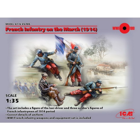 1/35 French Infantry on March 1914 (4 figures)