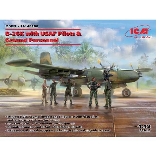 1/48 USAF B-26K with Pilots & Ground Personnel After 1950