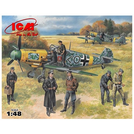1/48 Messerschmitt Bf109F-2 with German Pilots and Ground Personnel Crew