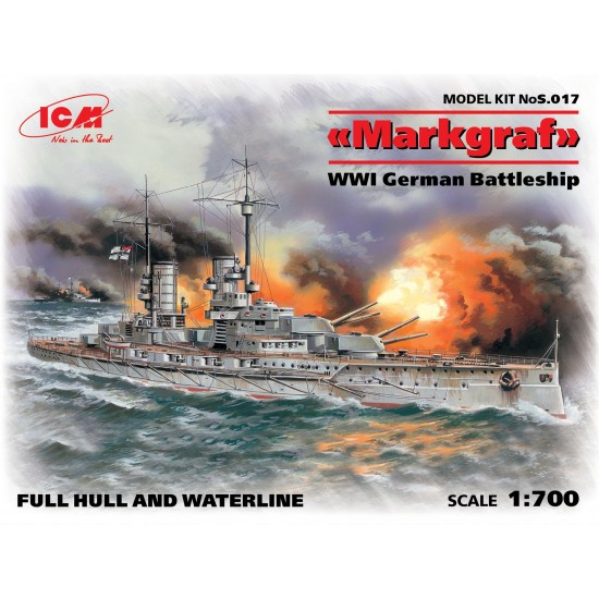 1/700 WWI German Battleship Markgraf (full hull & waterline)