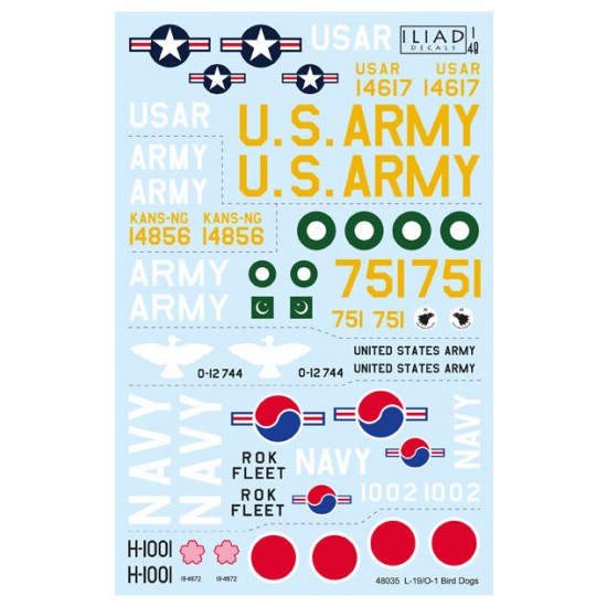 Decals for 1/48 Cessna L-19 Bird Dogs
