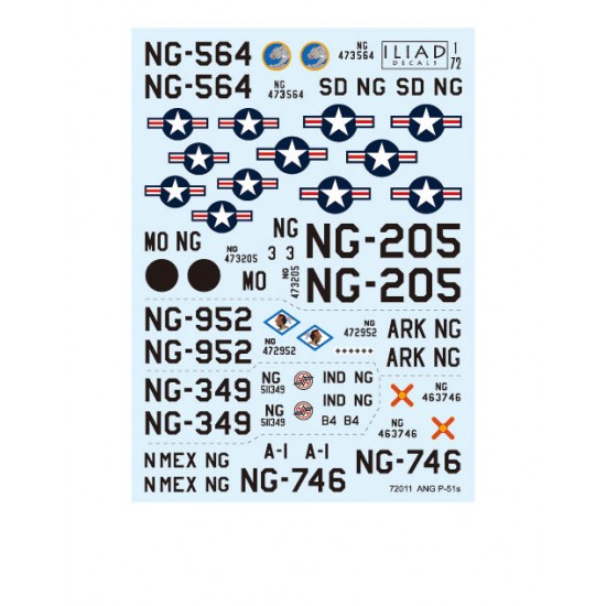 Decals for 1/72 ANG P-51 Mustangs