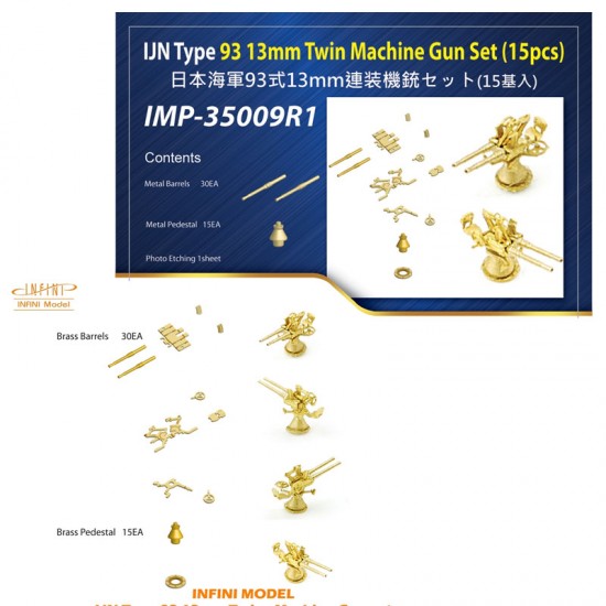 1/350 IJN Type93 13mm Twin Machine Gun set (15pcs)