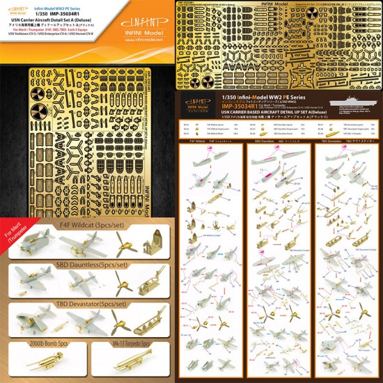 1/350 USN Carrier Aircraft Deluxe Set A for Merit/Trumpeter kits