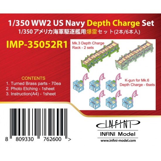 1/350 WWII USN Depth Charge Set
