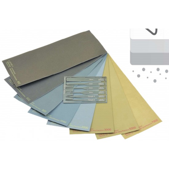 Sanding Sheet of Sticker Type Full Set (8pcs) with Holder