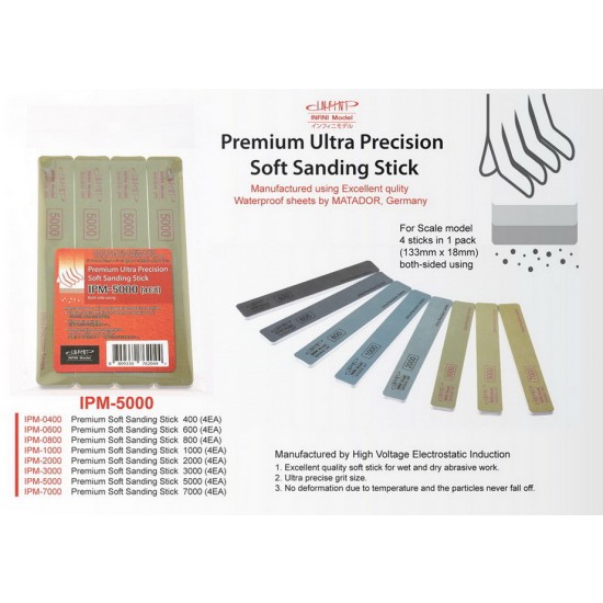 Premium Soft Sanding Stick (Matador) #5000 (4pcs)