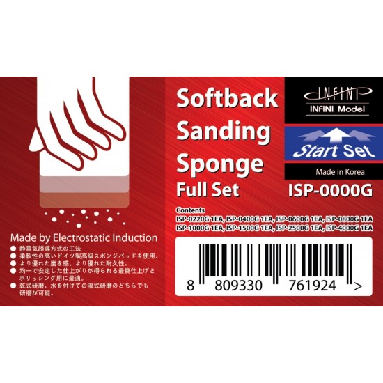 Softback Sanding Sponge Pad Start Set #220, 400, 600, 800, 1000, 1500, 2500 & 4000