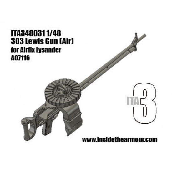 1/48 Single Lewis 303 Gun on Mount for Airfix Lysander