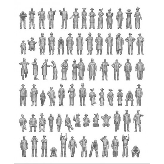 1/400 20th Century Civil Ship Passengers & Crew (85 figures)