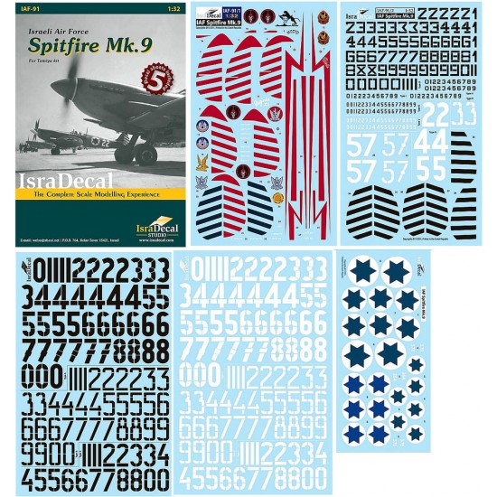1/32 IAF Spitfire Mk.9 Decals for Tamiya kits 