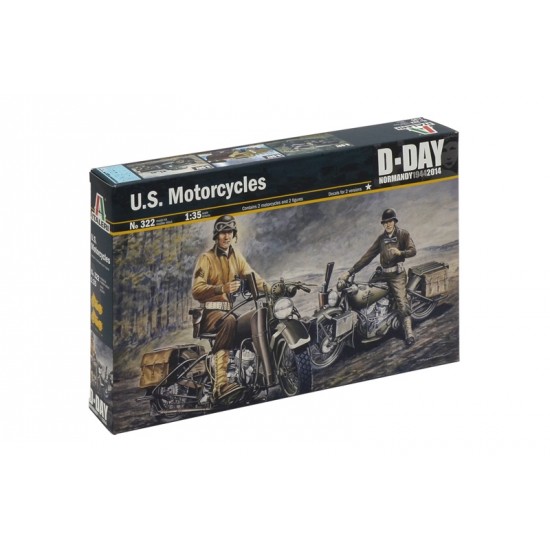 1/35 WWII US Motorcycles x2, D-Day series (with 2 figures)