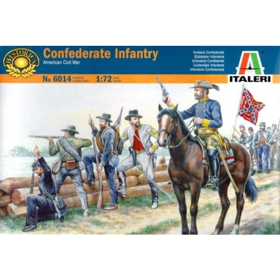 1/72 Confederate Infantry in American Civil War (51 Figures+1 Horse)