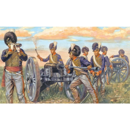 1/72 British Artillery in Napoleonic Wars (16 Figures with Guns)