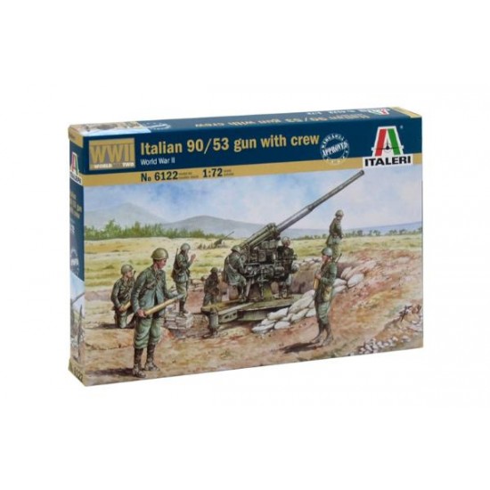 1/72 WWII Italian 90/53 Gun with Crew (1 Gun+8 Figures)