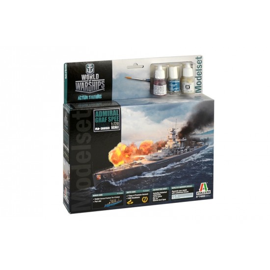 1/720 Admiral Graf Spee [WoWs Version] (Acrylic Paints, Liquid Cement & Brush included)