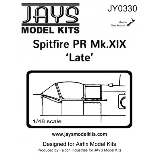 1/48 Spitfire PR Mk.XIX Late Vacuum Form Canopy for Airfix kits