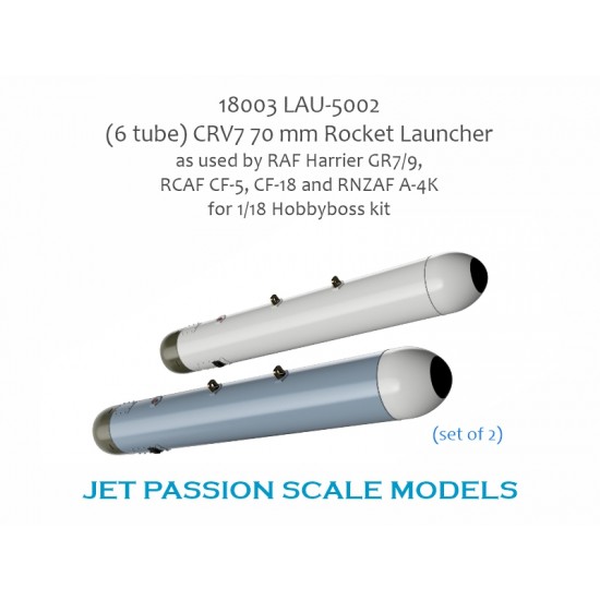1/18 RAF Harrier GR7/9 LAU-5002 (6-tube) CRV7 Rocket Launcher (2pcs) for HobbyBoss kit