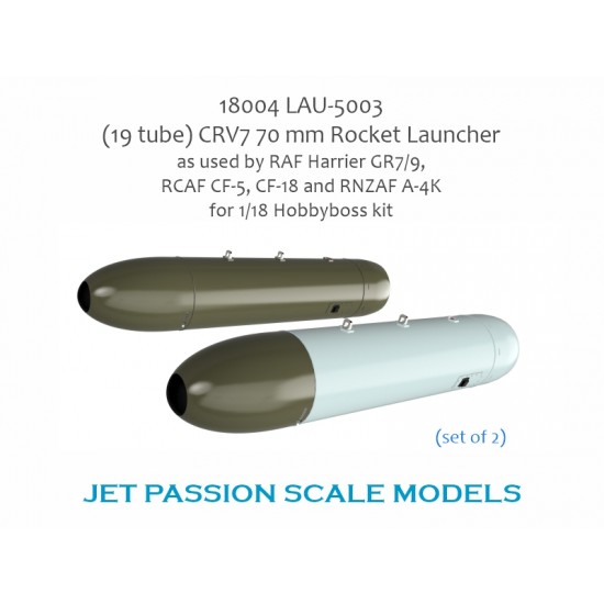1/18 RAF Harrier GR7/9 LAU-5003 (19-tube) CRV7 Rocket Launcher (2pcs) for HobbyBoss kit